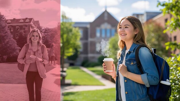 A split image showing two contrasting scenes on a college campus: on one side, students participating in a sports event, signifying gender equity in athletics; on the other side, a group of students attending a workshop on sexual harassment prevention, highlighting the importance of addressing sexual misconduct.