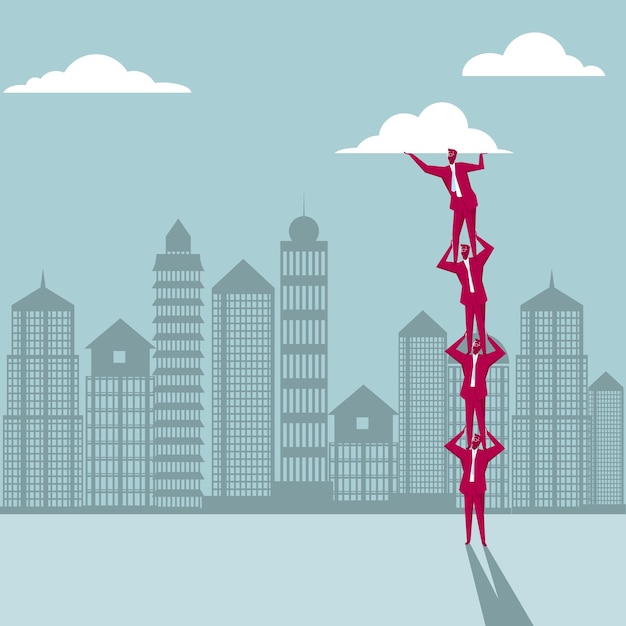 A visual depiction of a tightrope walker symbolizing the balance between risk and reward when investing in small-cap stocks. The background is a cityscape, representing the broader market environment.