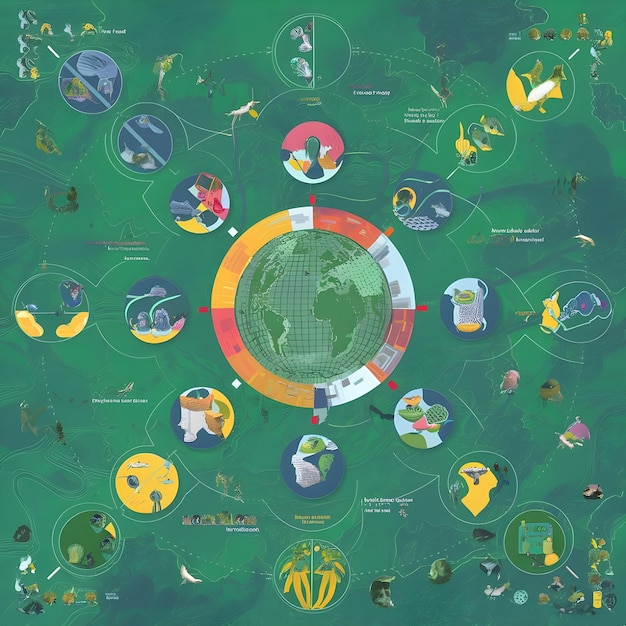 A world map highlighting several emerging economies in green, with overlaid icons representing different sectors like technology, manufacturing, and financial services, demonstrating the diverse investment opportunities available across the globe.