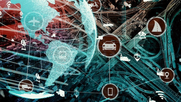 A collage showing examples of disruptive innovations across different industries, like electric vehicles, streaming services, and e-commerce platforms.