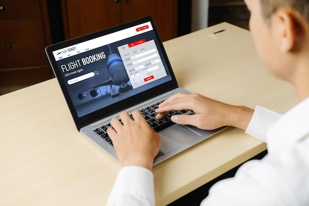 A person using a laptop with a government website displayed on the screen. They're filling out a form online, and a magnifying glass is hovering over the screen, symbolizing the search for unclaimed funds.