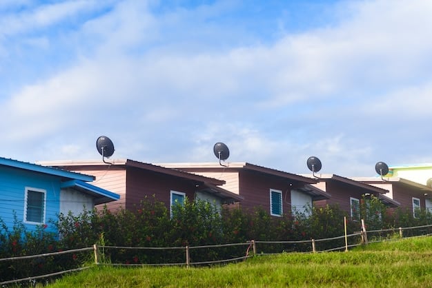 A clean and well-maintained public housing complex, showcasing the stable and affordable housing options provided by government programs.