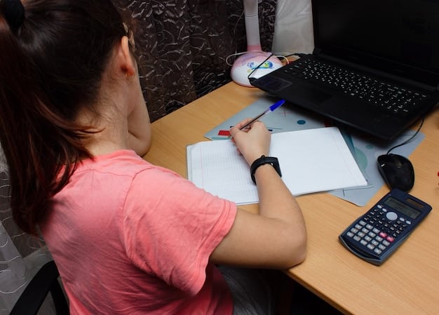 A student filling out tax forms at a desk with a calculator, highlighting the process of claiming the AOTC. Focus on accuracy and attention to detail.