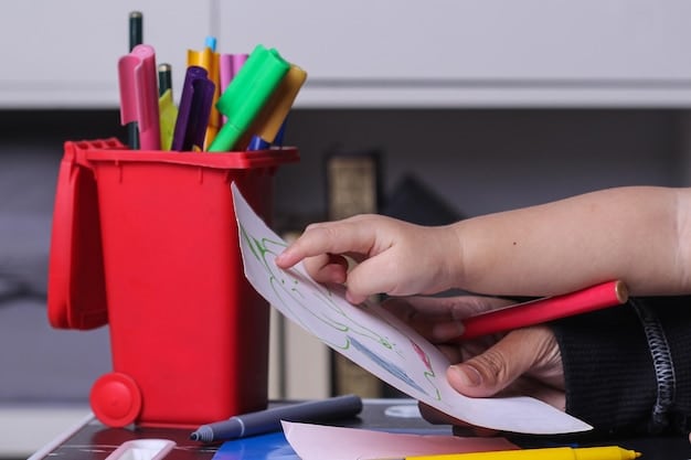 A close-up shot of a teacher organizing receipts and invoices related to classroom supplies, highlighting the importance of record-keeping for claiming tax credits. The image includes a calculator and a pen, emphasizing the financial aspect of the process.