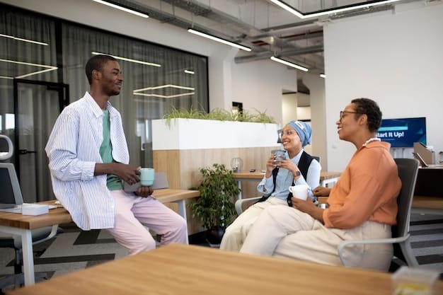 A diverse group of patients and healthcare professionals smiling and interacting in a modern clinic, representing the positive outcomes and improved quality of life resulting from orphan drug development.