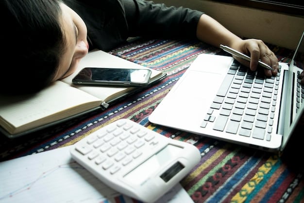 A person is using a tax preparation software on their laptop, with a calculator and tax documents scattered on the desk. The focus is on the screen displaying the EITC calculation.