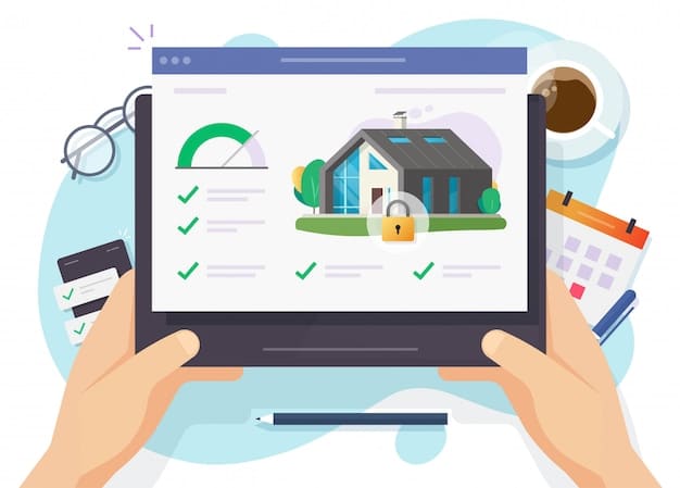 A detailed illustration of a homeowner filing their taxes online, specifically highlighting the section for claiming energy-efficient home improvement credits.